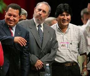 Уго Чавес, Фидель Кстро и Эво Моралес